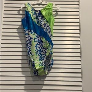 Green, Blue, and Purple Motion Wear leotard